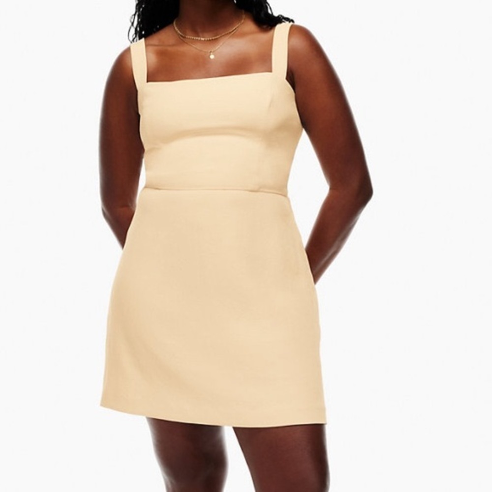 NWT Aritzia Wilfred Aperture Sz 16 Open Back Flax Beige Dress